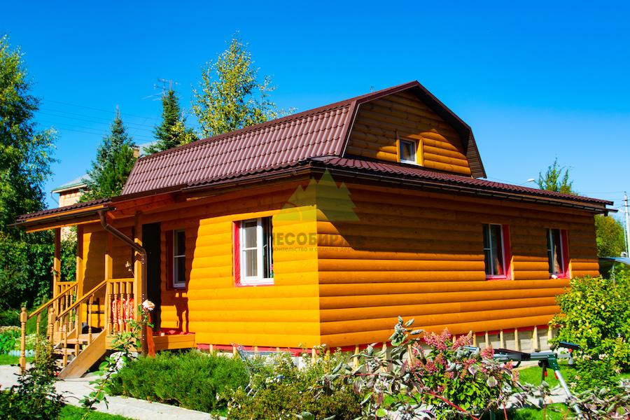 отделка деревянного дома снаружи блок хаусом из сосны