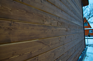 крашенная имитация бруса в цехе лесобиржа