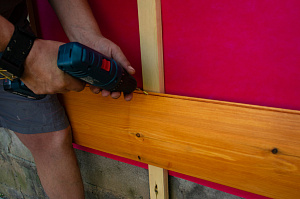 монтаж блок хауса на саморезы в шип