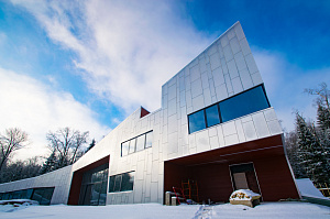 дом с локальной отделкой планкеном