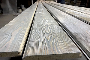 состаривание имитации бруса