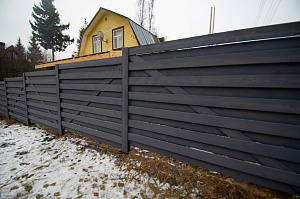 забор с откатными воротами