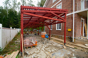 навес деревянный