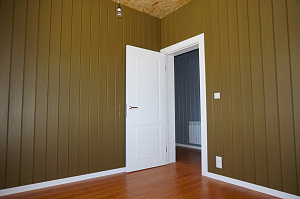 крашеная имитация бруса в интерьере