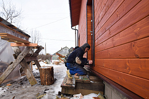 монтаж соснового планкена