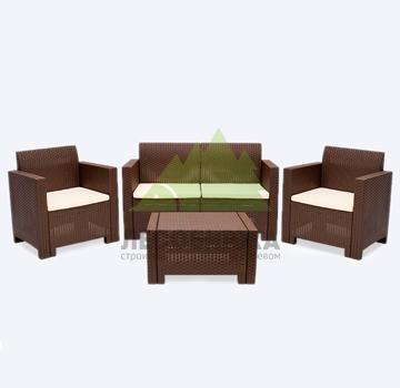 Комплект мебели NEBRASKA 2 Set (диван, 2 кресла и стол) - венге