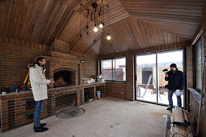 потолок из ангарской сосны