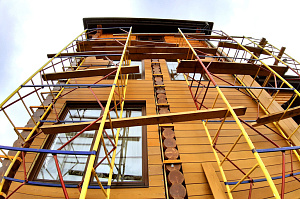 отделка фасада планкеном термососна