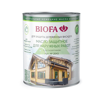 Масло защитное с антисептиком для термодерева BIOFA 2043, ультраматовое