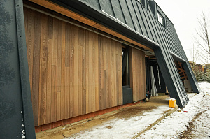 отделка фасада термодеревом