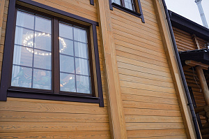 отделка фасада бруса планкеном