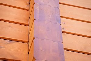 Реставрация и комплексная защита фасада двухэтажной бани в Верховский