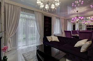 гостиная в фиолетовых тонах