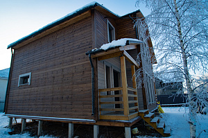 фасад из крашеного планкена