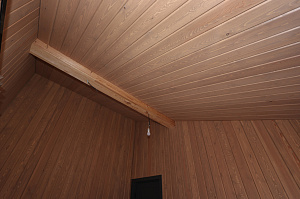 Имитация бруса из ангарской сосны с покраской лазурью Nordik Sauna от "Финкраски"