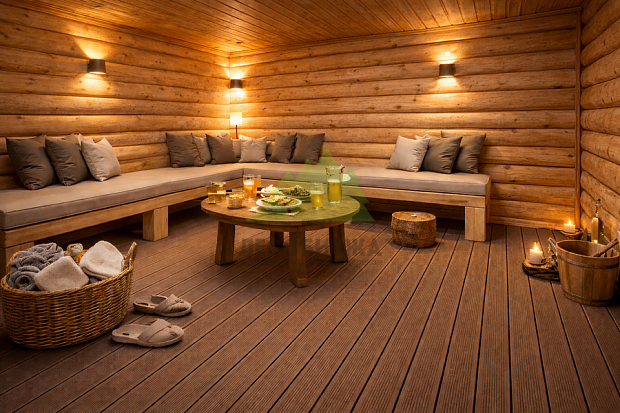 Рекомендации по выбору и установке террасной доски ДПК в бане или сауне