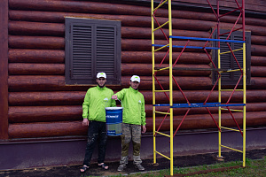покраска деревянного дома