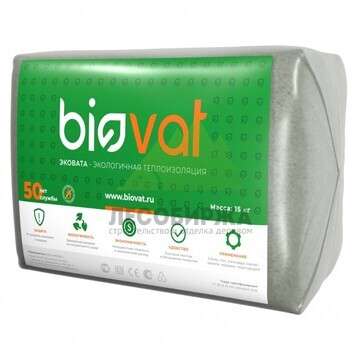 Утеплитель эковата BIOVAT 15 кг