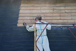 Кикино: перешлифовка и перекраска фасада системой Renner с ресурсом до 10 лет