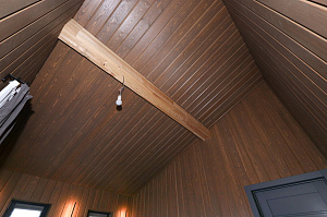 Имитация бруса из ангарской сосны с покраской лазурью Nordik Sauna от "Финкраски"