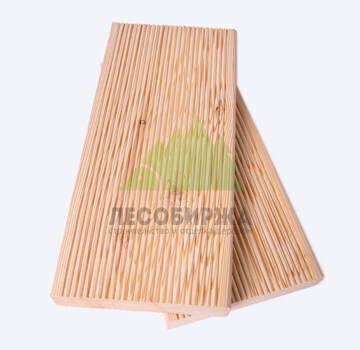 Террасная доска из лиственницы вельвет сорт АВ (В) 140x35x4000