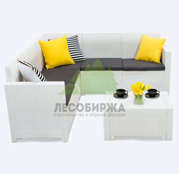 Комплект мебели NEBRASKA CORNER Set (углов. диван, столик) - белый