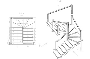 аксонометрическая проекция вид а