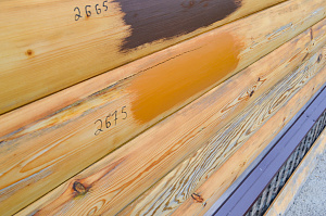 покраска дома из блок хауса