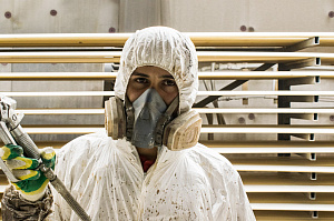 Покраска планкена в цеху