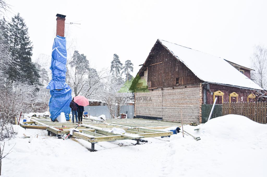 Фото строительства каркасного дома в дачном посёлке "Загорянский"
