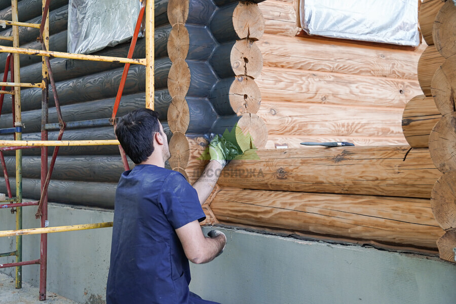 Цоколь бревенчатого дома