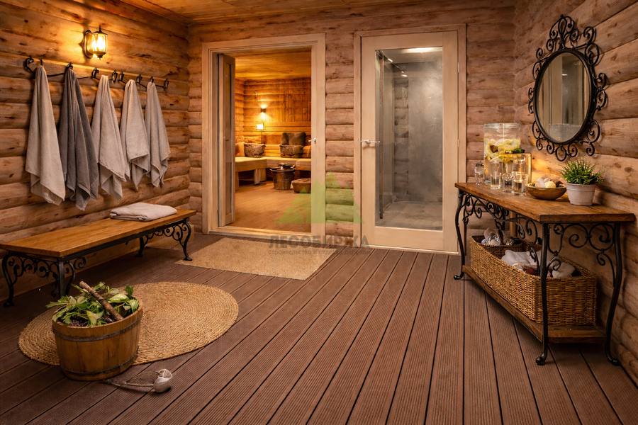 Террасная доска ДПК в предбаннике