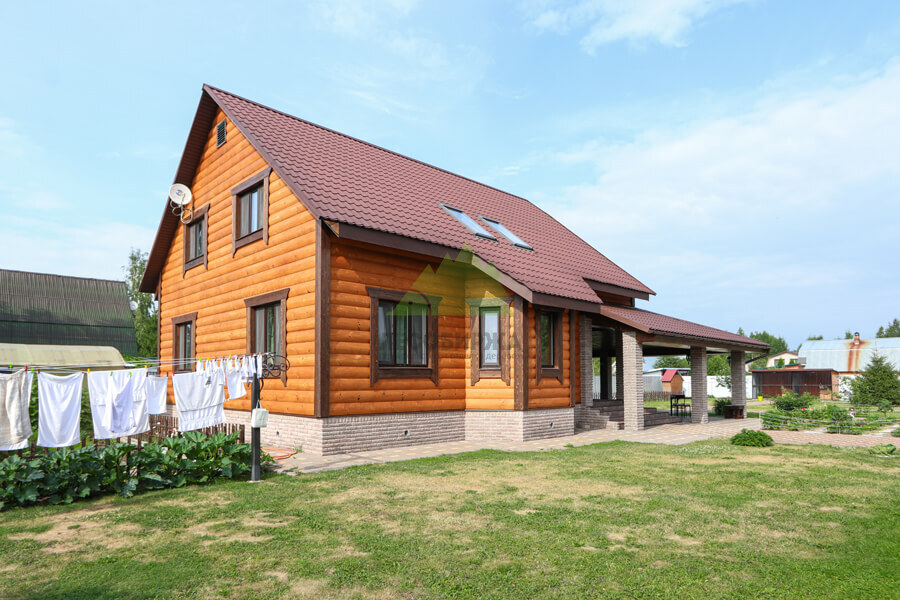 Отделка фасада под бревно