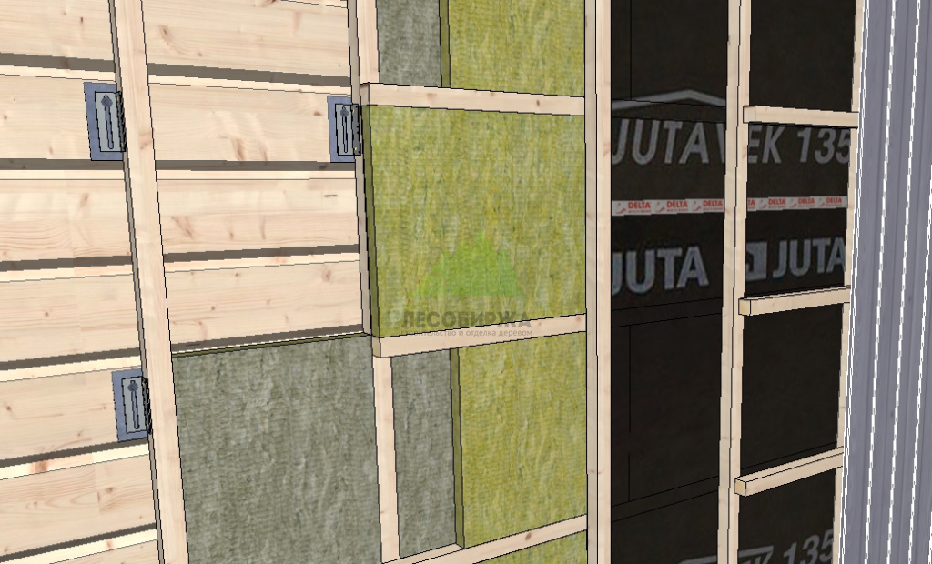 Деревянная подсистема под вертикальный монтаж, с доп.утеплением derevyannaya-podsistema-pod-vertikalnyj-montazh-s-dop-utepleniem