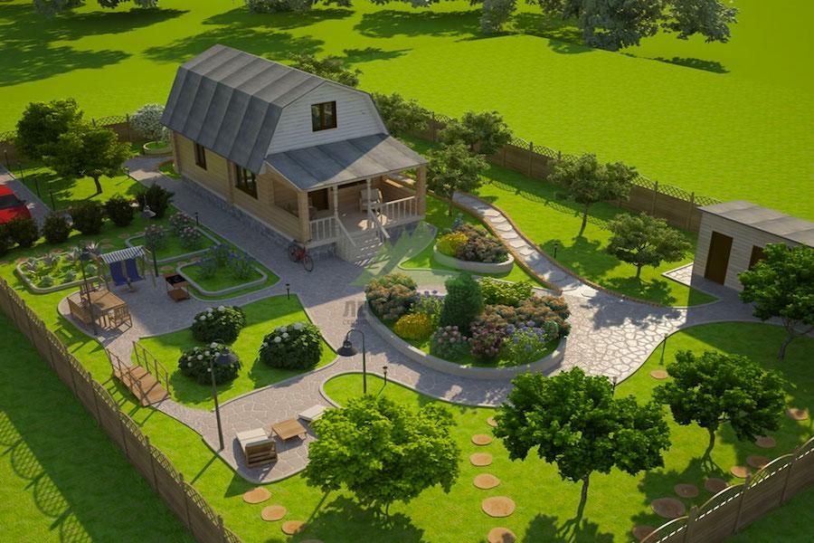 ландшафтный дизайн загородного дома