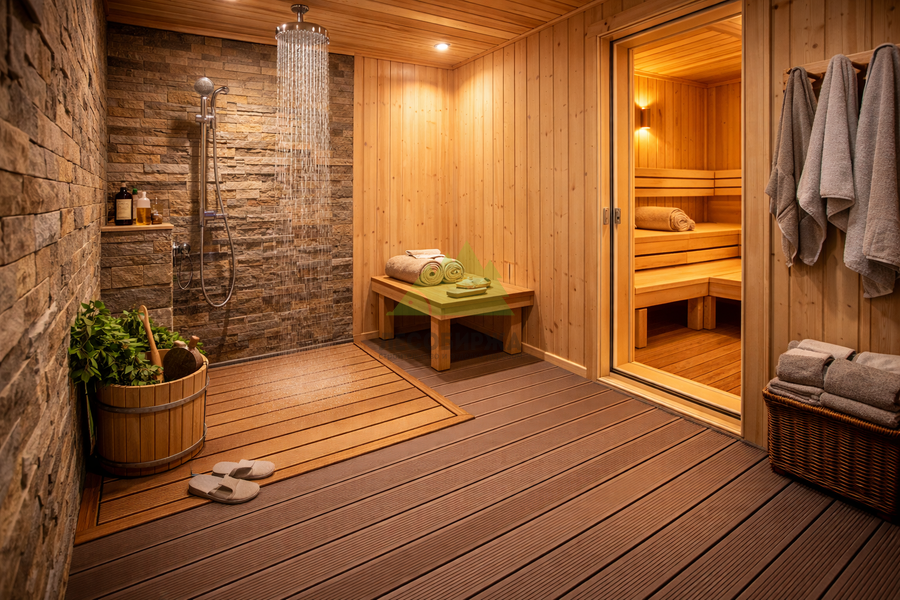 Душевая с ДПК на полу