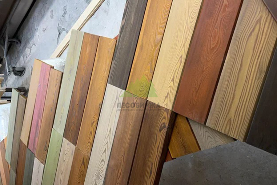 Выкрасы на термолиственнице в более спокойных натуральных тонах выкрасы термолиственница