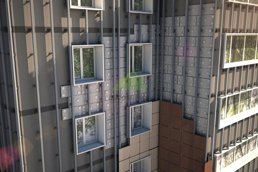 Монтаж вентилируемого фасада