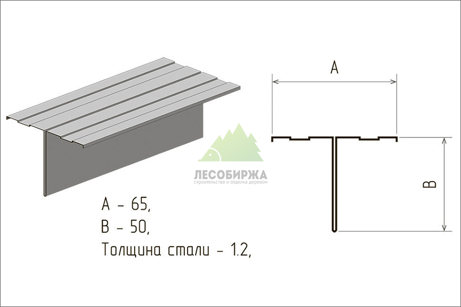 Схема Т-образного профиля Схема Т-образного профиля